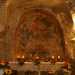 Siamo ora nella navata centrale e di fronte a noi si trova laltare principale dominato da una nicchia in cui  presente laffresco meglio conservato della chiesa: la Sacra Effige della Santissima Trinit
